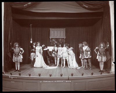A Scene from an Amateur Production of The Taming of the Shrew Presented at Barnard College, New York by Byron Company